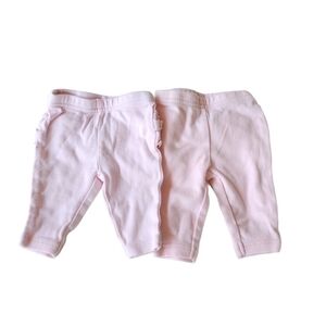 Carters Child of Mine Little Girl Pink Ruffle Bottom Pants Size Newborn